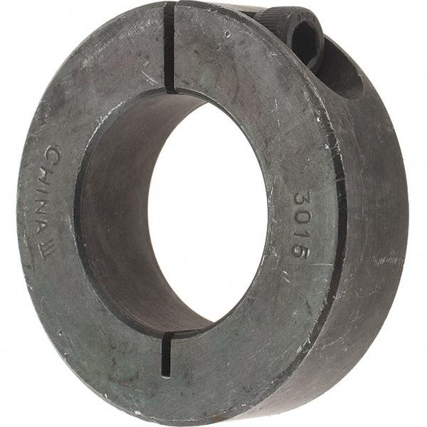 Value Collection - 30mm Bore, Steel, One Piece Clamp Collar - 2-1/8" Outside Diam - Exact Industrial Supply