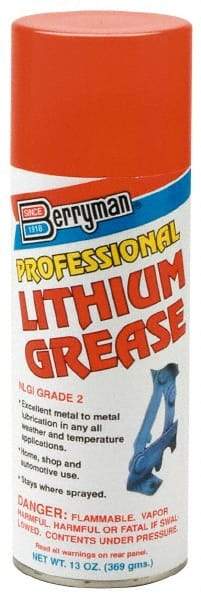 Berryman Products - 11 oz Aerosol Lithium Extreme Pressure Grease - Opaque, Extreme Pressure, 120°F Max Temp, - Exact Industrial Supply