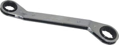 Proto - 3/4" x 7/8" 12 Point Reversible Ratcheting Offset Box Wrench - Double End, 1-9/16" Head Diam x 1/2" Head Thickness, 9-1/2" OAL, Steel, Polished Finish, 25° Offset - Exact Industrial Supply
