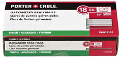 Porter-Cable - 18 Gauge 3/4" Long Brad Nails for Power Nailers - Grade 2 Steel, Galvanized Finish, Brad Head, Chisel Point - Exact Industrial Supply