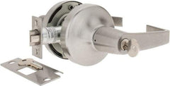 Yale - Light/Medium Duty Classroom Lever Lockset - 2-3/4" Back Set, Key in Lever Cylinder, Satin Chrome Finish - Exact Industrial Supply