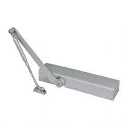 Yale - 48" Door Width, 13" Closer Body Length, Non-Handed Door Closer Manual Damper - Aluminum Finish, Non-Handed - Exact Industrial Supply