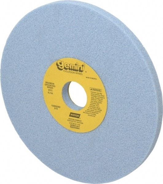 Norton - 8" Diam x 1-1/4" Hole x 1/2" Thick, H Hardness, 46 Grit Surface Grinding Wheel - Aluminum Oxide, Type 1, Coarse Grade, 3,600 Max RPM, No Recess - Exact Industrial Supply