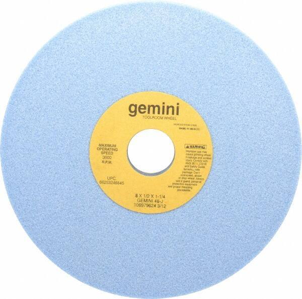 Norton - 8" Diam x 1-1/4" Hole x 1/2" Thick, J Hardness, 46 Grit Surface Grinding Wheel - Aluminum Oxide, Type 1, Coarse Grade, 3,600 Max RPM, No Recess - Exact Industrial Supply