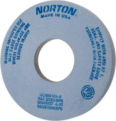 Norton - 14" Diam x 5" Hole x 1-1/2" Thick, K Hardness, 60 Grit Surface Grinding Wheel - Aluminum Oxide, Type 5, Medium Grade, 2,320 Max RPM, One-Side Recess - Exact Industrial Supply