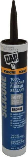 DAP - 10.1 oz Tube Bronze (Color) RTV Silicone Joint Sealant - -40 to 400°F Operating Temp, 10 to 20 min Tack Free Dry Time, 24 hr Full Cure Time - Exact Industrial Supply