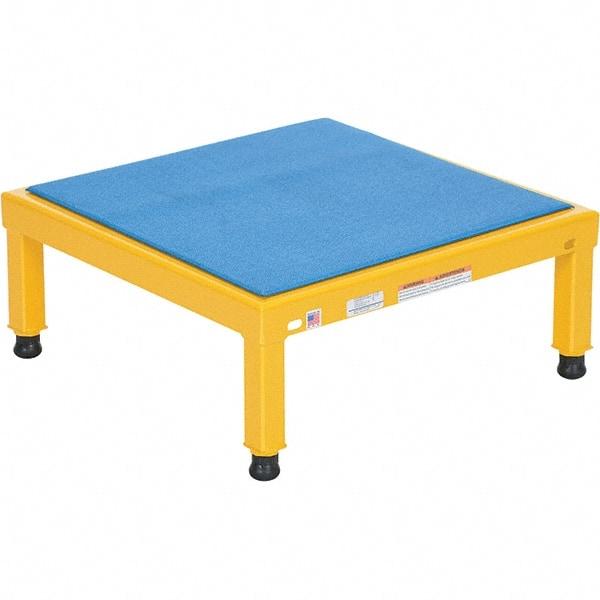 Vestil - 9" High x 24" Wide x 24" Deep, Yellow Step Stand - Steel, 500 Lb Capacity - Exact Industrial Supply