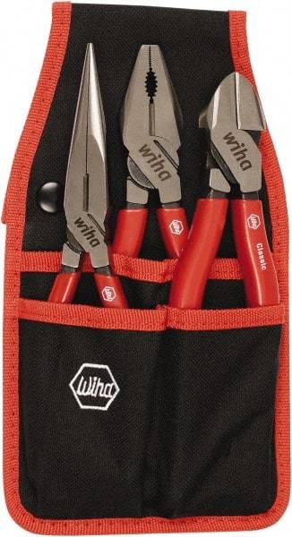 Wiha - 3 Piece Cutting Plier Set - Comes in Clamshell - Exact Industrial Supply