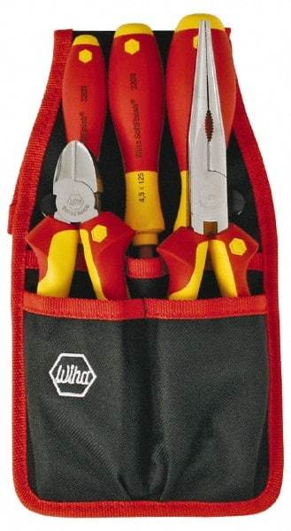 Wiha - 5 Piece Insulated Hand Tool Set - Comes in Belt Pack - Exact Industrial Supply