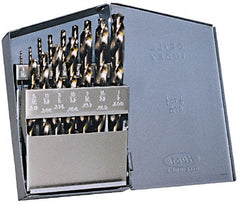 Drill Bit Set: Jobber Length Drill Bits, 15 Pc, 135 °, Cobalt Gold Finish, Standard, Straight Shank, Series 2075
