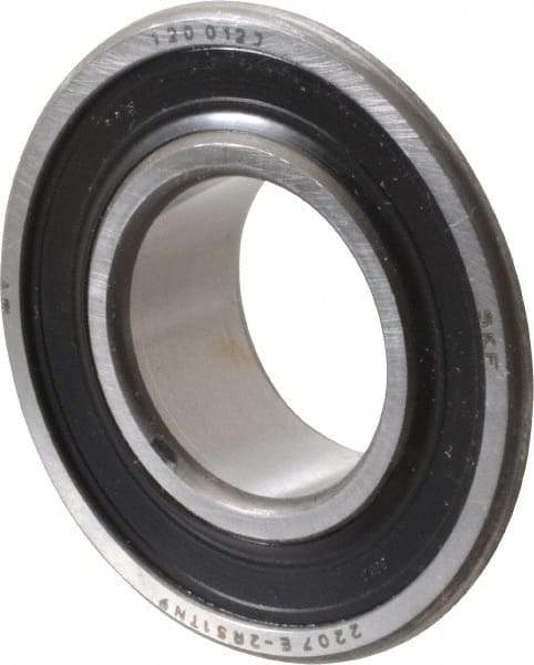 SKF - 35mm Bore Diam, 72mm OD, Double Seal Self Aligning Radial Ball Bearing - 23mm Wide, 2 Rows, Round Bore, 1,980 Lb Static Capacity, 6,900 Lb Dynamic Capacity - Exact Industrial Supply