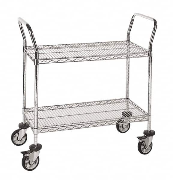 Quantum Storage - 24" Wide, 6" High, Open Shelving Wire Shelving Handle - Exact Industrial Supply