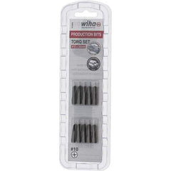 Wiha - 1/4" Drive, #10 Torq-Set Screwdriver Bit - 1" OAL - Exact Industrial Supply