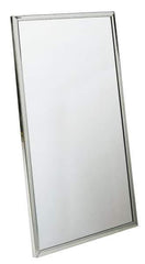 Bradley - 18 Inch Wide x 36 Inch High, Theft Resistant Rectangular Glass Washroom Mirror - Stainless Steel Frame - Exact Industrial Supply