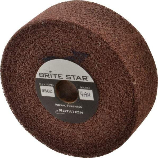 Brite Star - 6" Diam, 2" Face Width, 1" Center Hole, Medium Grade, Aluminum Oxide Deburring Wheel - Convolute, Soft Density 4 Grade, 6,000 RPM - Exact Industrial Supply