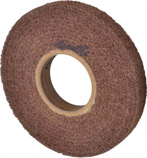 Brite Star - 8" Diam, 1" Face Width, 3" Center Hole, Medium Grade, Aluminum Oxide Deburring Wheel - Convolute, Hard Density 4 Grade, 3,400 RPM - Exact Industrial Supply