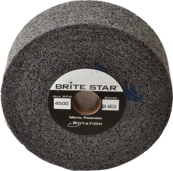 Brite Star - 6" Diam, 2" Face Width, 1" Center Hole, Medium Grade, Aluminum Oxide Deburring Wheel - Convolute, Soft Density 5 Grade, 6,000 RPM - Exact Industrial Supply