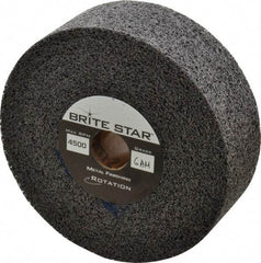 Brite Star - 6" Diam, 2" Face Width, 1" Center Hole, Medium Grade, Aluminum Oxide Deburring Wheel - Convolute, Medium Density 6 Grade, 6,000 RPM - Exact Industrial Supply