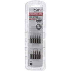Wiha - 1.5mm Hex Screwdriver Bit - 1/4" Drive, 1" OAL - Exact Industrial Supply