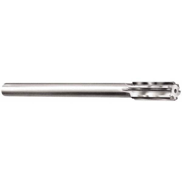 Chucking Reamer: 0.498″ Dia, 8″ OAL, 2″ Flute Length, Straight Shank, Solid Carbide 6 Flute, RH