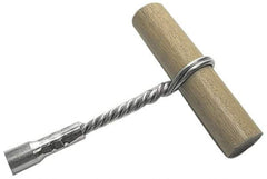 Schaefer Brush - 6" Long, 3/8" NPT Male, Galvanized Steel T-Bar Brush Handle - 1/2" Diam, For Use with Tube Brushes & Scrapers - Exact Industrial Supply