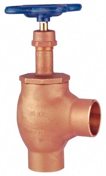 NIBCO - 1" Pipe, Class 125, Soldered Bronze Renewable Angle Gate Valve - 200 WOG, 125 WSP, Screw-In Bonnet - Exact Industrial Supply
