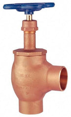 NIBCO - 3/8" Pipe, Class 125, Soldered Bronze Renewable Angle Gate Valve - 200 WOG, 125 WSP, Screw-In Bonnet - Exact Industrial Supply