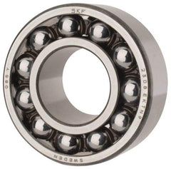 SKF - 40mm Bore Diam, 90mm OD, Open Self Aligning Radial Ball Bearing - 33mm Wide, 2 Rows, Round Bore, 3,600 Lb Static Capacity, 12,100 Lb Dynamic Capacity - Exact Industrial Supply