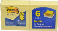 3M - 100 Sheet, 3 x 3", Note Pad/Writing Pad/Notebook - Yellow - Exact Industrial Supply