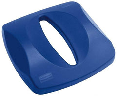 Rubbermaid - Square Lid for Use with 23 Gal Square Recycle Containers - Blue, Plastic, For 3569 - Exact Industrial Supply