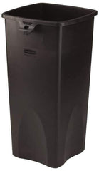 Rubbermaid - 23 Gal Black Square Trash Can - Polyethylene, 30.9" High x 16-1/2" Long x 15-1/2" Wide - Exact Industrial Supply