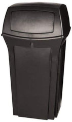 Rubbermaid - 35 Gal Black Square Trash Can - Polyethylene, 41" High x 21-1/2" Long x 21-1/2" Wide - Exact Industrial Supply