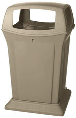 Rubbermaid - 45 Gal Beige Square Trash Can - Polyethylene, 41-1/2" High x 24-7/8" Long x 24-7/8" Wide - Exact Industrial Supply