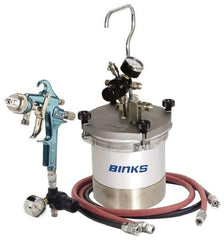 Binks - High Volume/Low Pressure Paint Spray Gun - 2 Qt Capacity, 10 Max psi, 12 Max CFM, For High Solids, Industrial Automotive, Waterborne - Exact Industrial Supply