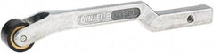 Dynabrade - 3/8" Wide Contact Arm - Offset Arm, 18" Belt Length x 1/2" Belt Width, Crowned, Rubber, 70" Contact Wheel Diam - Exact Industrial Supply
