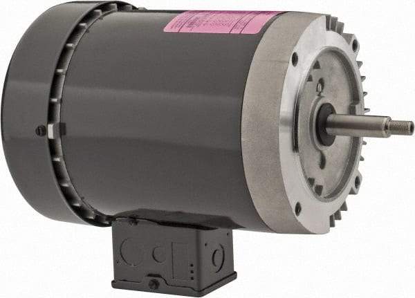 US Motors - 1/2 hp, TEFC Enclosure, No Thermal Protection, 3,500 RPM, 208-230/460 Volt, 60 Hz, Three Phase Standard Efficient Motor - Size 56J Frame, Rigid Mount, 1 Speed, Ball Bearings, 2-1.8/0.9 Full Load Amps, F Class Insulation, Reversible - Exact Industrial Supply
