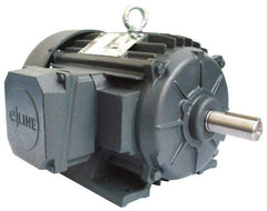 US Motors - 10 hp, TEFC Enclosure, No Thermal Protection, 3,495 RPM, 208-230/460 Volt, 60 Hz, Three Phase Energy Efficient Motor - Size 215 Frame, Rigid Mount, 1 Speed, Ball Bearings, 25.1-22.8/11.4 Full Load Amps, F Class Insulation, CCW Lead End - Exact Industrial Supply