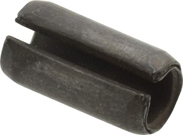 Made in USA - 3/8" Diam x 3/4" Long Slotted Spring Pin - Grade 1070-1090 Alloy Steel, Black Oxide Finish - Exact Industrial Supply