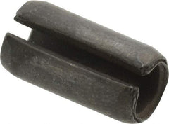 Made in USA - 3/8" Diam x 3/4" Long Slotted Spring Pin - Grade 1070-1090 Alloy Steel, Black Oxide Finish - Exact Industrial Supply
