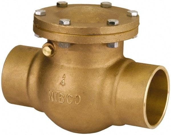NIBCO - 4" Bronze Check Valve - Bolted Bonnet, Soldered x Soldered, 300 WOG - Exact Industrial Supply