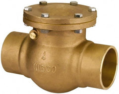 NIBCO - 3/8" Bronze Check Valve - Bolted Bonnet, Soldered x Soldered, 300 WOG - Exact Industrial Supply