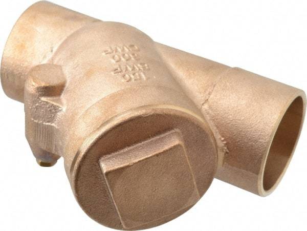 NIBCO - 2" Bronze Check Valve - Y-Pattern, Soldered x Soldered, 300 WOG - Exact Industrial Supply