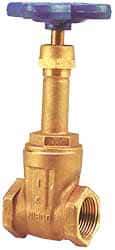 NIBCO - 3" Pipe, Class 125, Threaded Bronze Solid Wedge Rising Stem Gate Valve - 200 WOG, 125 WSP, Screw-In Bonnet - Exact Industrial Supply