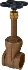 NIBCO - 2" Pipe, Class 125, Threaded Bronze Solid Wedge Rising Stem Gate Valve - 200 WOG, 125 WSP, Screw-In Bonnet - Exact Industrial Supply