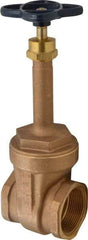 NIBCO - 2-1/2" Pipe, Class 125, Threaded Bronze Solid Wedge Rising Stem Gate Valve - 200 WOG, 125 WSP, Screw-In Bonnet - Exact Industrial Supply