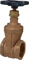 NIBCO - 2" Pipe, Class 125, Threaded Bronze Solid Wedge Stem Gate Valve - 200 WOG, 125 WSP, Screw-In Bonnet - Exact Industrial Supply