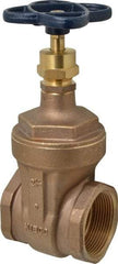 NIBCO - 2-1/2" Pipe, Class 125, Threaded Bronze Solid Wedge Stem Gate Valve - 200 WOG, 125 WSP, Screw-In Bonnet - Exact Industrial Supply