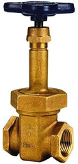 NIBCO - 2-1/2" Pipe, Class 125, Threaded Bronze Solid Wedge Rising Stem Gate Valve - 200 WOG, 125 WSP, Union Bonnet - Exact Industrial Supply