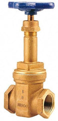 NIBCO - 2-1/2" Pipe, Class 125, Threaded Bronze Solid Wedge Rising Stem Gate Valve - 200 WOG, 125 WSP, Union Bonnet - Exact Industrial Supply