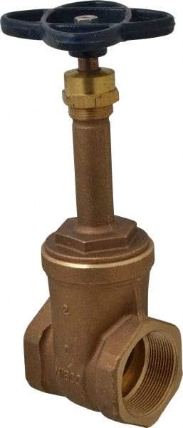 NIBCO - Class 125, Threaded Bronze Solid Wedge Rising Stem Gate Valve - 300 WOG, 150 WSP, Union Bonnet - Exact Industrial Supply
